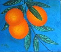 08 Orangenzweig II, 2007, 60 x 50, Öl
